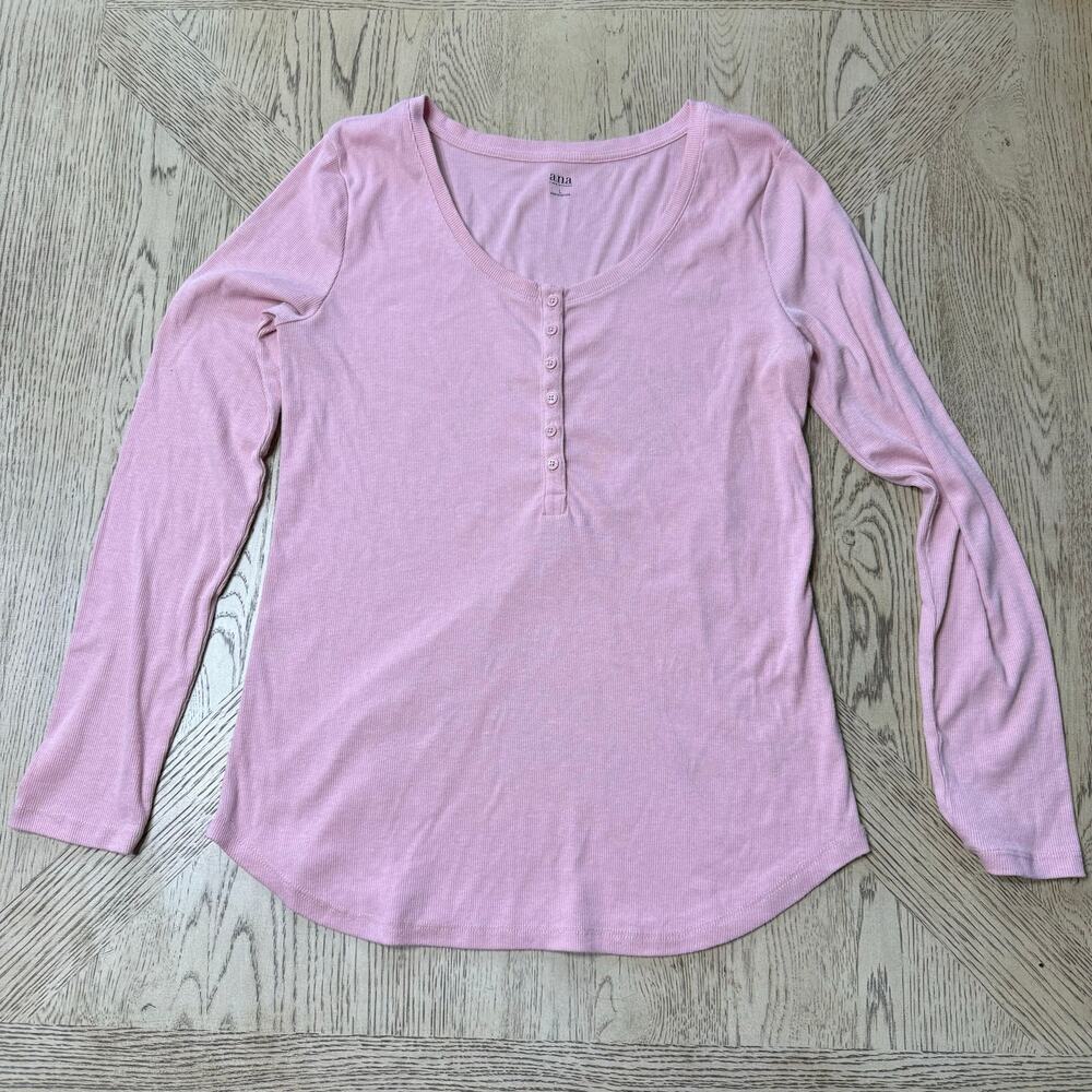 ANA Large Pink Long Sleeve‎ Henley